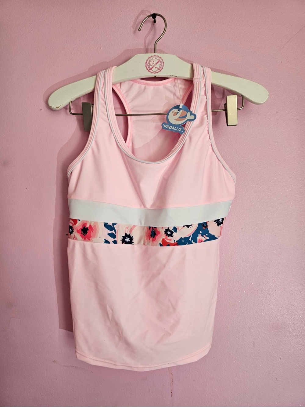 Girls' Pink Floral Tankini with bottoms